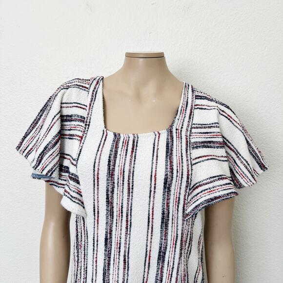 [Anthropologie] Akemi + Kin Jovanie Ruffle Sleeve Striped Tunic Dress Sz Small S - Picture 10 of 12